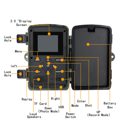 Kamera obserwacyjna PR700 4K 36MP IP54 2.0 Ekran LCD Kamera noktowizyjna Wildlife Camera