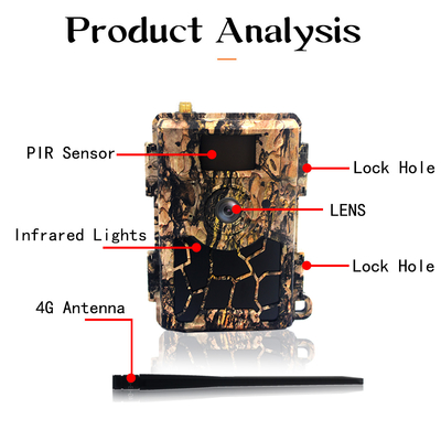 4.8CG Mobilna kamera obserwacyjna Karta SIM 4G Lte CMOS 24MP