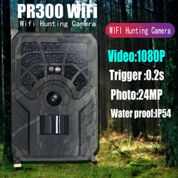 PR300C WIFI Trail Camera 20fps 24MP 1296P Wifi Wildlife IP54 Wodoodporna bezprzewodowa kamera do gier