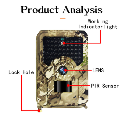 PR200 Hunter Trail Camera 49 sztuk IR 1080P 30FPS IP54 Wodoodporna kamera do gier