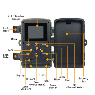 Kamera obserwacyjna Micro SD HD IP54 Wodoodporna kamera obserwacyjna o wysokiej rozdzielczości 16MP